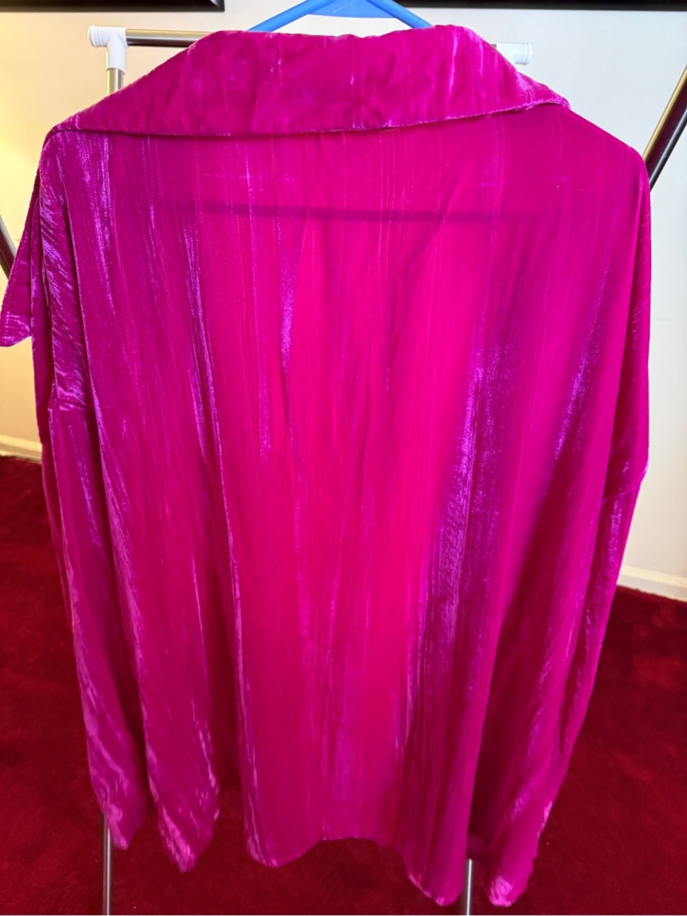 Women’s Fuchsia Velvet Shirt
